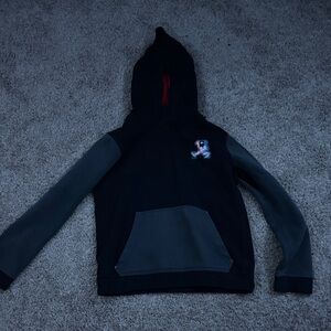 Nike Kids Black and Gray Hoodie with Patch